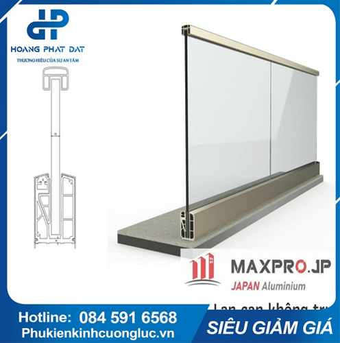 Lan can không trụ phong cách Châu Âu - Lan can ban công kính Maxpro.JP